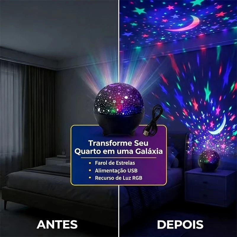 Luminária Projetor de Estrelas Galaxy USB
